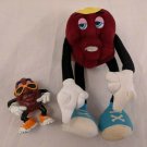 California Raisins Hardee's Promo Toys - 1 Applause Bendy Plush, 1 PVC Figurine