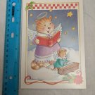 Fantus Fantusy Christmas Card Angel Cat & Mouse Singing Piano by Elaine Garvin