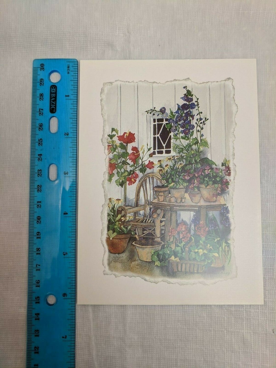 Blank Note Card Flower Garden Work Bench Gina B. Designs/Christine Kenny
