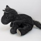Floppy Black/Gray Pony Horse Plush Stuffed Animal 12" Long USED