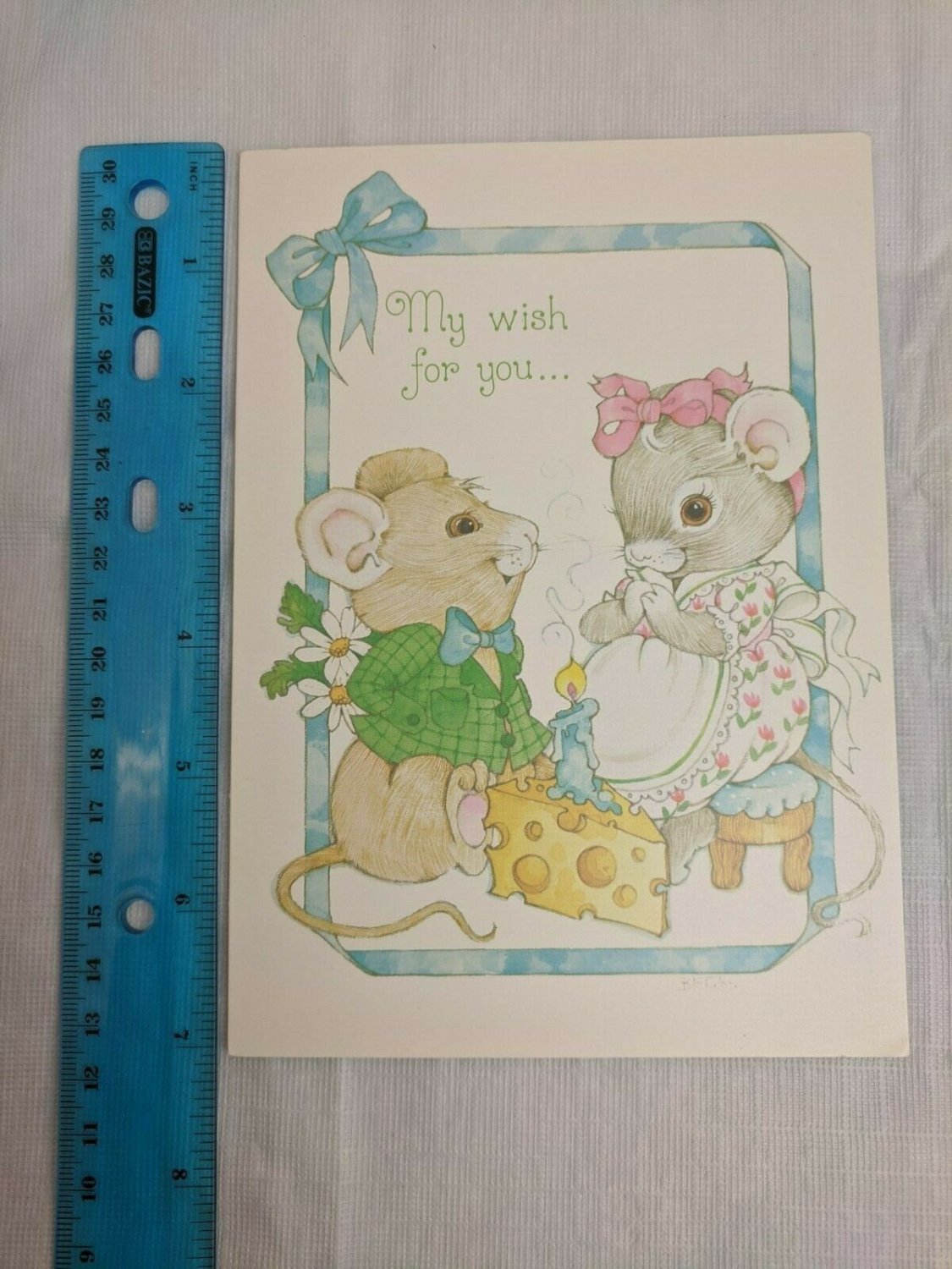 Current Inc Birthday Fun Card Mouse Boy & Girl w/ Cheese Cake