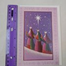 Fantus Paper Products Christmas Holiday Card Unused Purple Wise Men 3 Kings