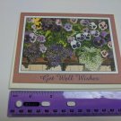 Get Well Wishes VTG Greeting Card Unused Nita Leger Casey Pansy Flowers
