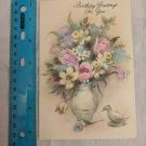 VTG Birthday Greetings Card from the Coronation Collection Flowers in Pitcher