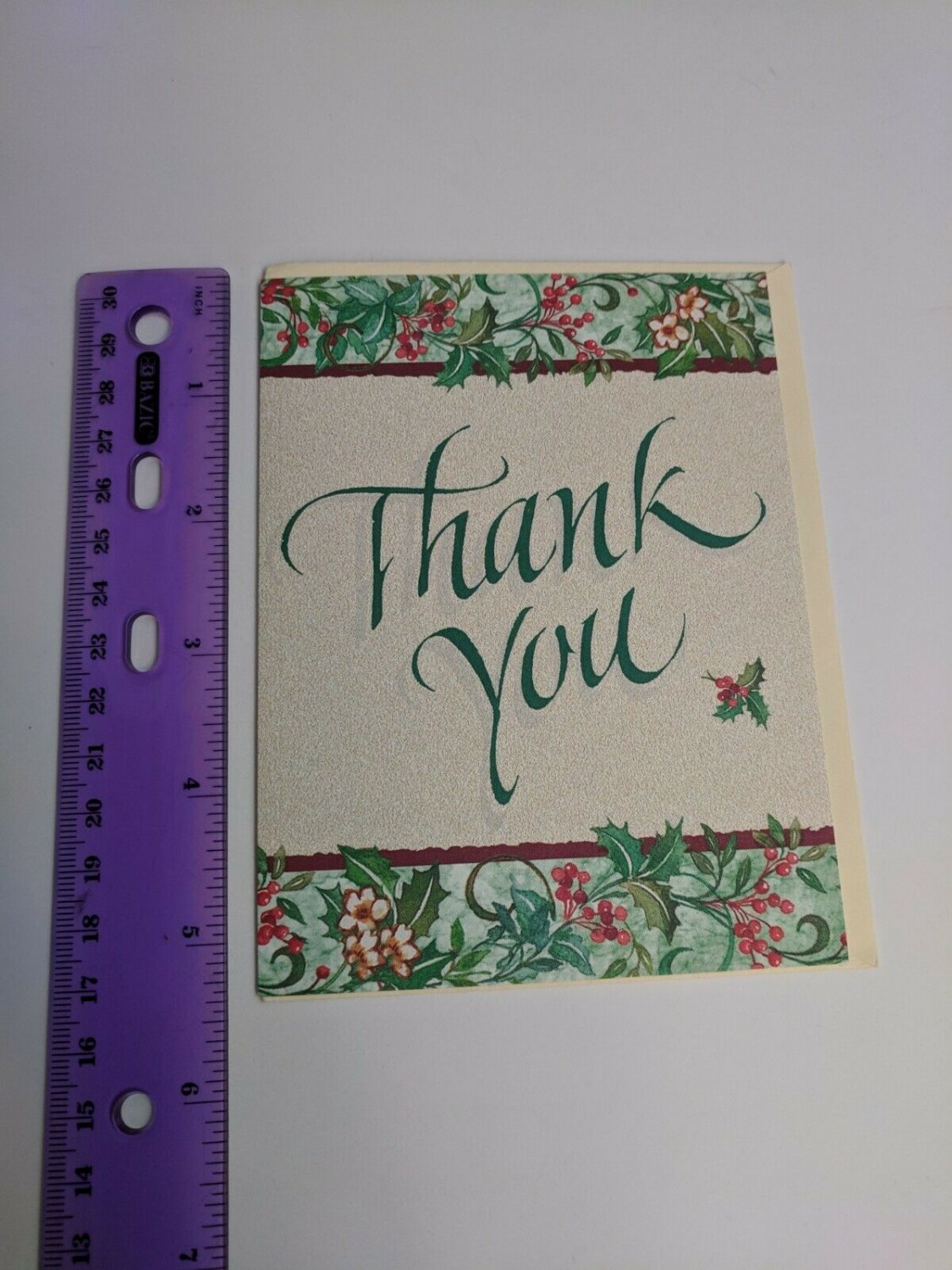 Current Inc Blank Thank You Greeting Card Christmas Holly Berry