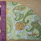 Round Stationery Single Sheet Green & Orange Paisley & Roses Unused Vintage