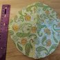 Round Stationery Single Sheet Green & Orange Paisley & Roses Unused Vintage