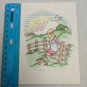 Current Inc Joan Walsh Anglund Postcard Blonde Girl at Fence Watching Sun, Farm