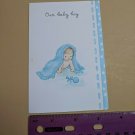 VTG 1970s Baby Announcement Card Our Baby Boy Blue Fravessi Amont Inc