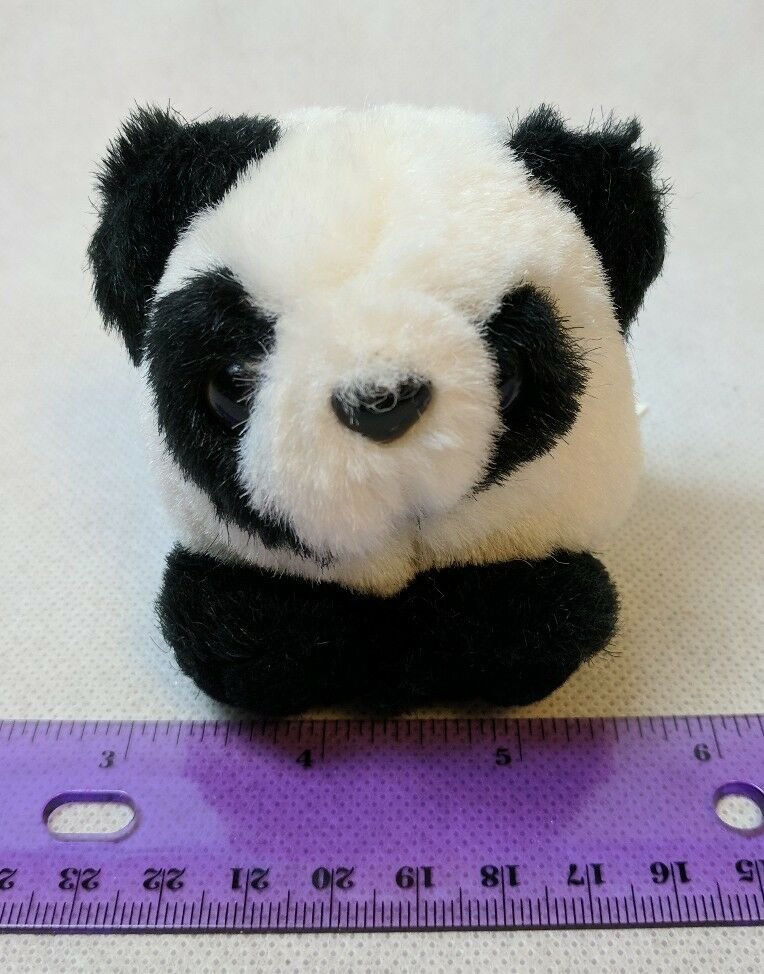 Swibco Puffkins Mini Plush Panda Bear Stuffed Animal Toy Black & White