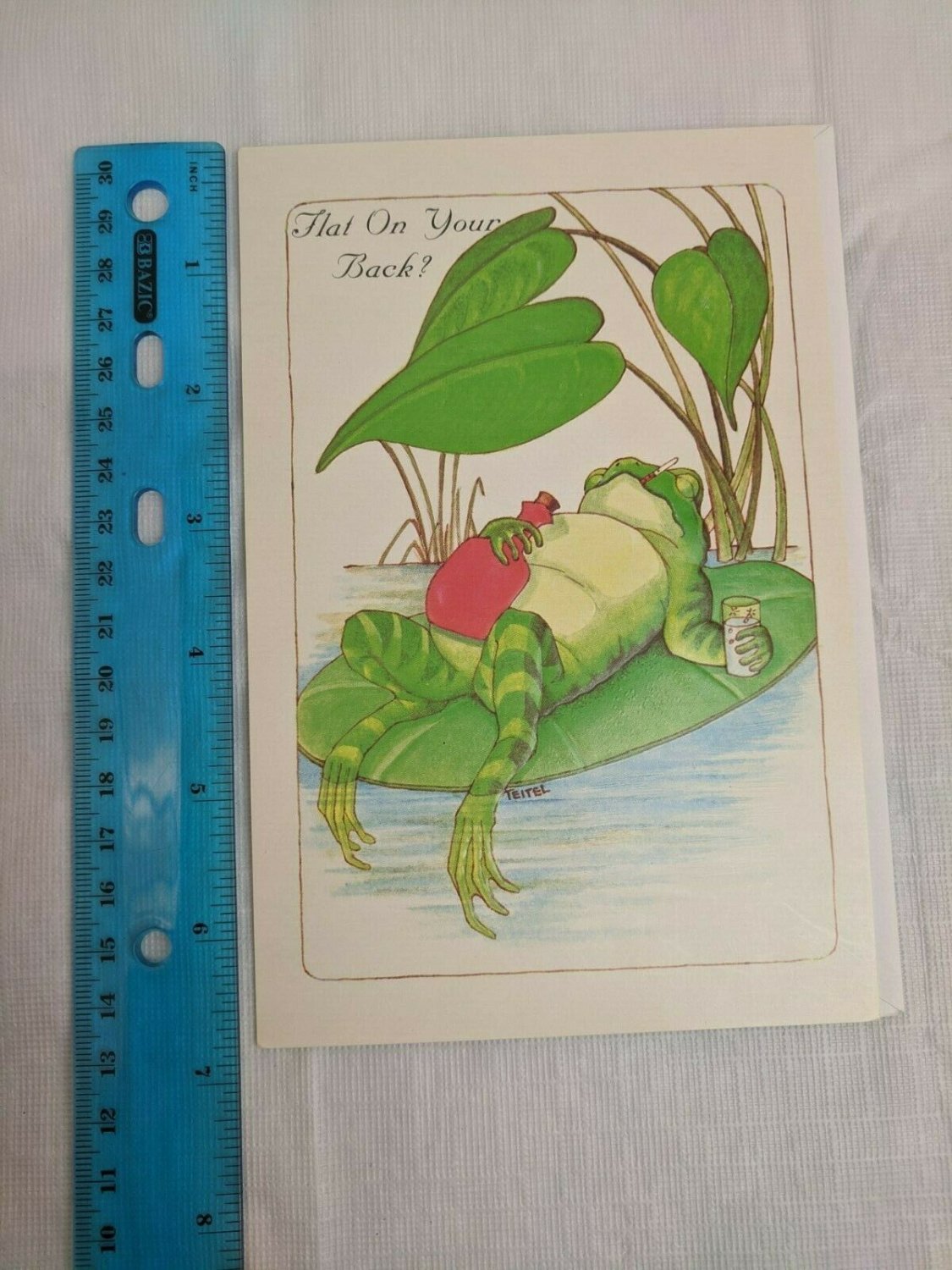 Brick Mill Studios Flat On Your Back Sick Frog by Teitel Get Well Card