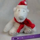 Bath & Body Works White Polar Bear Plush Red Hat & Scarf 8" Stuffed Animal
