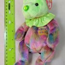 Ty Beanie Baby August Birthday Bear 8" Plush Tie-Dye, Neck Ruffle
