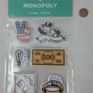 MONOPOLY Puffy Stickers Crafting Scrapbooking by Junk Food 3 Sheets, 18 Stickers