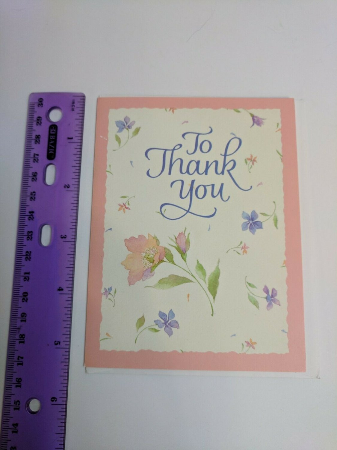 Current Inc Blank Thank You Greeting Card Spring Floral Pastel Flowers