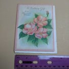 VTG Mini Gift Card Pink Flowers Vellum Paper With Sincerest Wishes