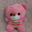 Pink Teddy Bear Plush w/ Rainbow Tummy Symbol 7" Tall Cute Stuffed Animal
