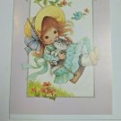 Olympia Sales Inc Feeling Better Get Well Soon Girl in Bonnet w/ Kitten on Swing