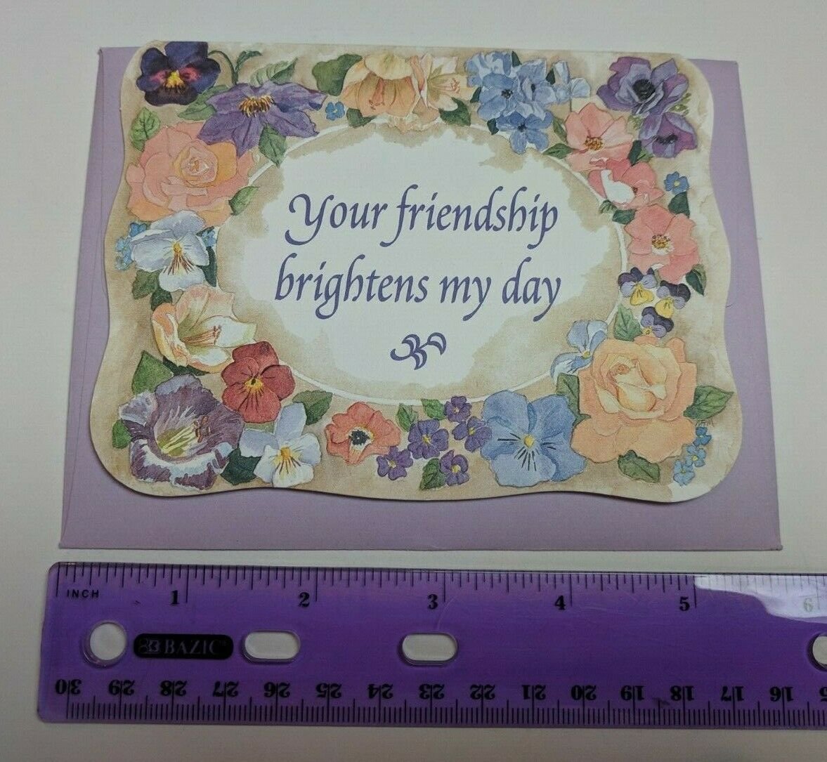 Northwestern Products Blank Note Card Mary Maguire Floral Border Friendship