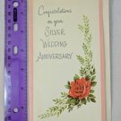 Vtg Greeting Card Glitter Silver Wedding Anniversary Unused 1950/60's by Miller