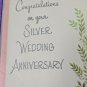 Vtg Greeting Card Glitter Silver Wedding Anniversary Unused 1950/60's by Miller
