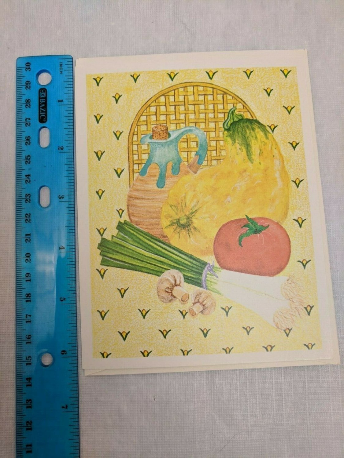 Note Card Blank Inside Leanin Tree Mary C Furch Illustration Gourd, Leeks