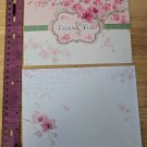 VFW Thank You Pink Flowers Greeting Card Unused Vintage