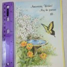 Vtg Olympicard Greeting Card Anniversary Wishes Unused Butterfly Bird Bath