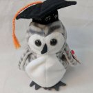 Ty Beanie Baby Wiser the Owl Class of 1999 Plush Bird Graduation
