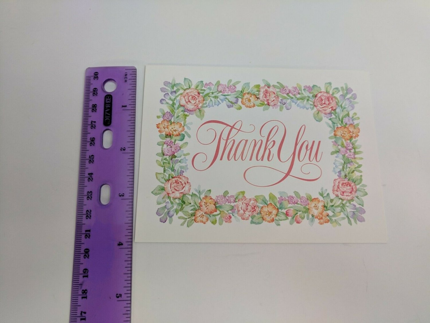 Current Inc Floral Border Thank You Blank Greeting Card Love & Friendship Series