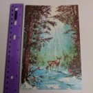 Embassy Charm Craft Holiday Card *USED* Deer Family, Snow, Forest, Light