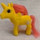 Fakie Pony Yellow Unipeg w/ Coral Hair, Crown Symbol 3" Tall