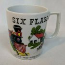 Vintage Six Flags Over Mid America Coffee Mug Cup Japan Ceramic Train, Car etc
