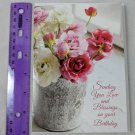 Association of Marian Helpers Birthday Card Unused Shabby Pink White Flowers