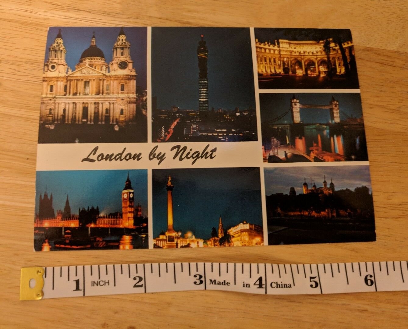 London by Night Various Landmarks Colourmaster Vintage Postcard UK Unused