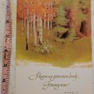 Current Inc. Birthday Greetings Card Unused Vintage Fall Autumn Woods Forest