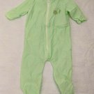 VTG Baby Doll Sleeper Pajamas Footed Zipper Green, Bunny w/ Fishing Pole
