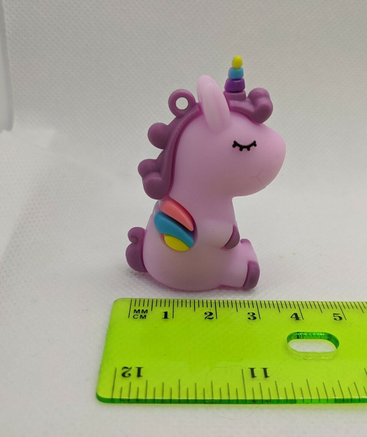 Pegasus Unicorn Pony Rubbery Plastic 2" Mini Figurine, Pendant Charm Purple