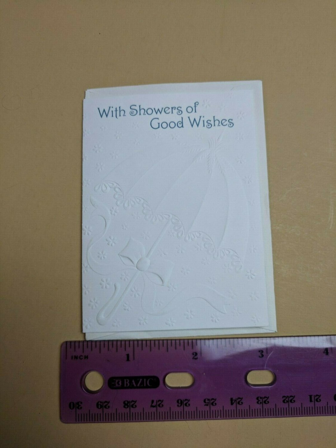 VTG Mini Gift Card New in Wrapper Showers of Good Wishes Embossed Umbrella