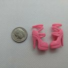12" Fashion Doll Pair of Pink High-heel Strappy Sandal Shoes for Curve Foot