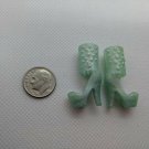 12" Curve Foot Fashion Doll Pearly Aqua High Heel Sandal w/ Cuff Shoe Pair