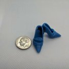 12" Curve Foot Fashion Doll Blue High Heel Pointy Closed Toe Pumps Shoe Pair