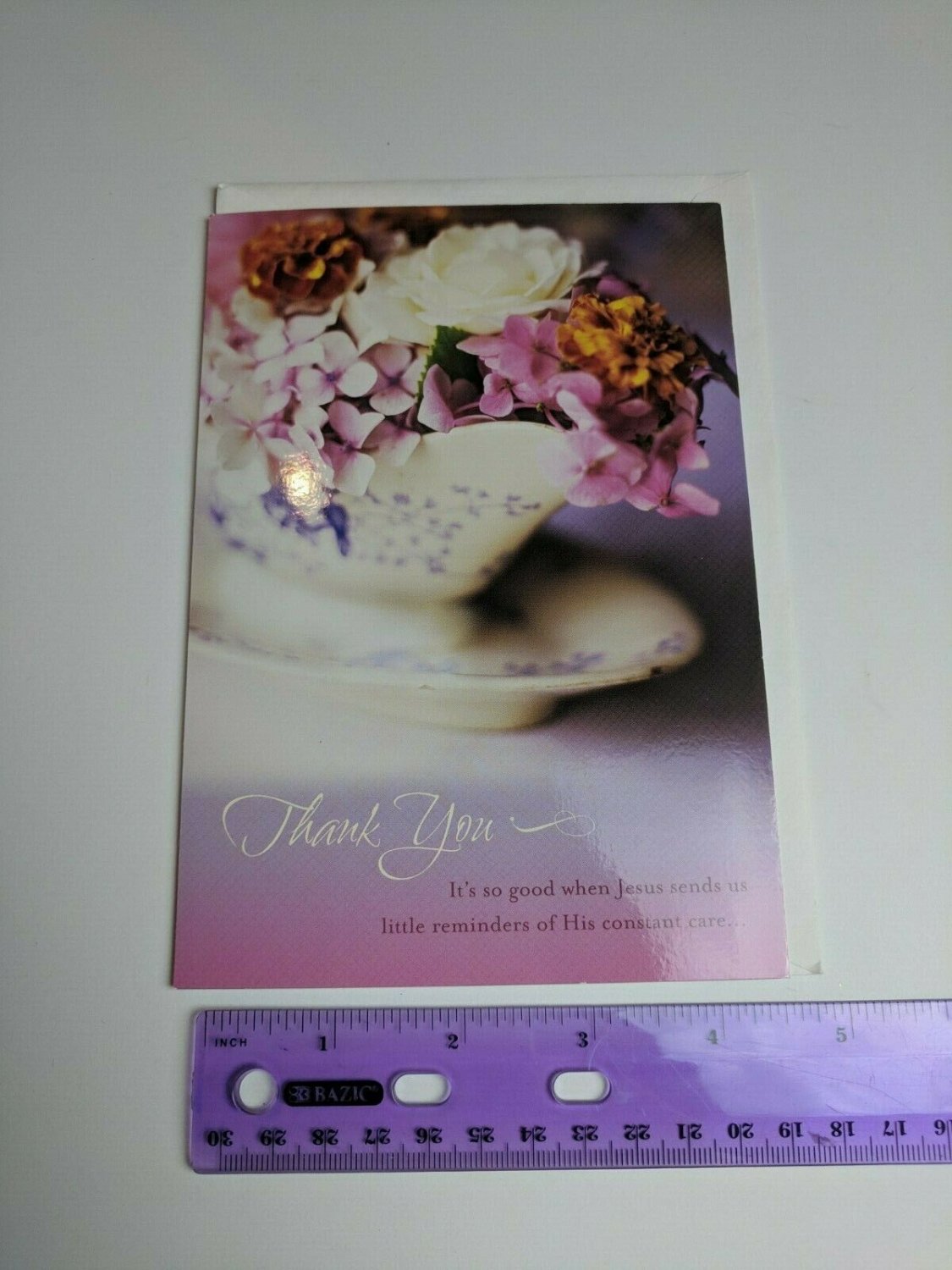 DaySpring Integrity Notes THANK YOU Vintage China Gravy Boat Flowers Scripture