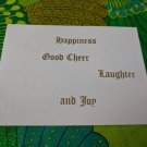 Famous Artists Studios Christmas Holiday Card Unused VTG Cream/Gold Cheer Joy