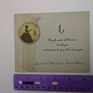 Vintage 1920s USED Holiday Greeting Card Silhouette Woman Lighting Candles