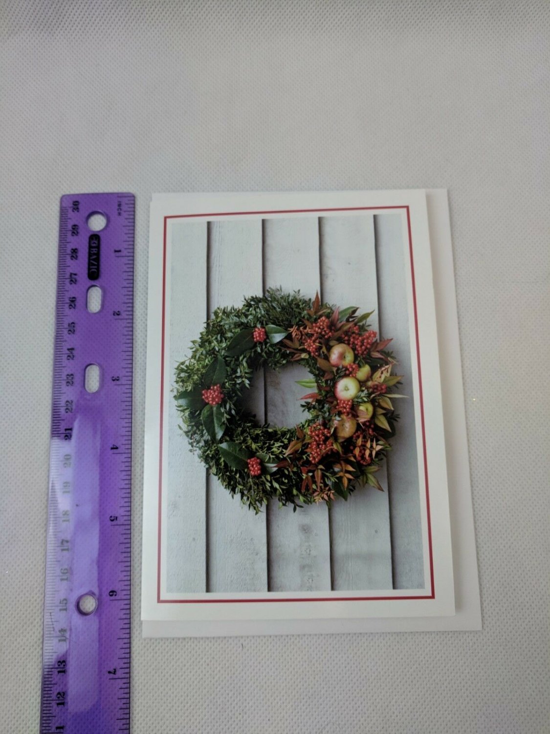 Colonial Williamsburg Foundation Blank Note Card Wreath Apples Holly Berries