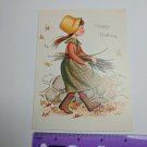Heartland Classic Autumn Cuties Greeting Card Girls w/ Cattails, Rock Wall