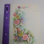 Vintage Tri-Fold Note Card Floral Spray Pink, Yellow, White, Blue AS IS-READ