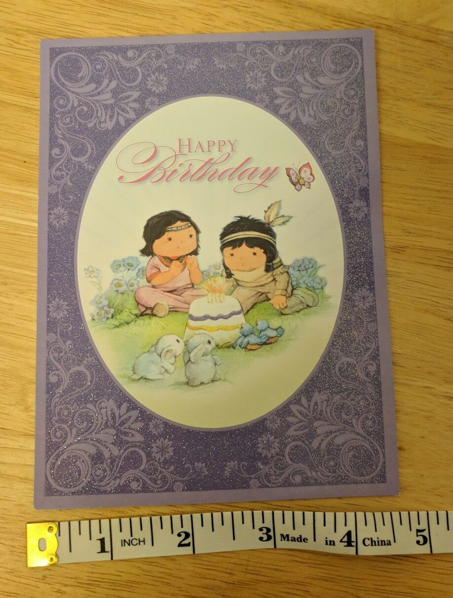 Simple Gifts St. Labre Indian School Birthday Card Children & Forest Animals