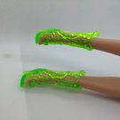 12" Curve Foot Fashion Doll Clear Neon Green Fairy Boot Sandal Shoe Boot Pair